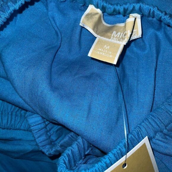 NWT Michael Kors On Off The Shoulder Long Sleeve Tie Cuff Blouse - Picture 9 of 9